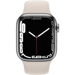 Apple Watch Series 7 41mm Refurbished | RVS Zilver 4G met Wit Sportbandje | 1 Jaar Garantie | Accessoires