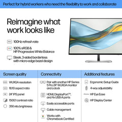 HP S5 Pro 524pn Refurbished | 24" IPS WUXGA Monitor | 1920x1200 | HDMI/DP/VESA | 12M Garantie