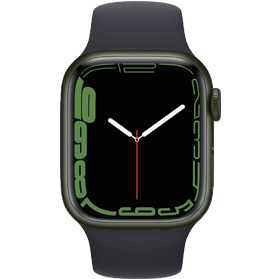 Apple Watch Series 7 45mm Aluminium Groen Refurbished | Inclusief Zwart Sportbandje | Garantie van 1 Jaar | Accessoires Beschikbaar