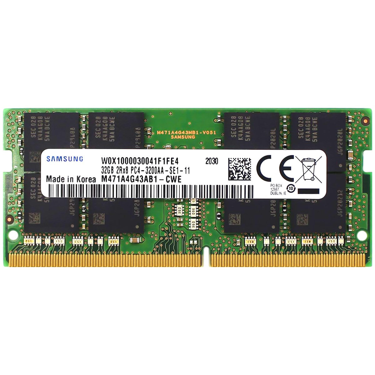 SAMSUNG 32GB DDR4 SO-DIMM | 3200MHz | 260-pin | 2Rx8 | 1 jaar Garantie