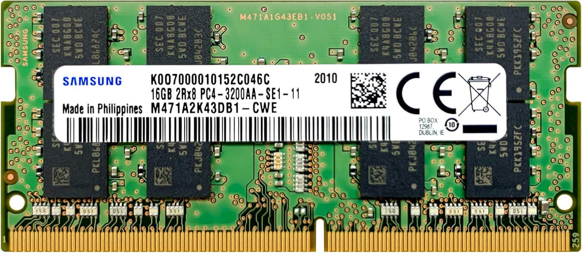SAMSUNG 16GB DDR4 PC4-25600 3200MHz SO-DIMM 260-pin 1Rx8 | Topkwaliteit Geheugenmodule | 1 jaar Garantie.
