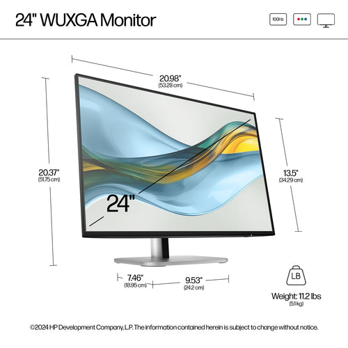 HP S5 Pro 524pn Refurbished | 24" IPS WUXGA Monitor | 1920x1200 | HDMI/DP/VESA | 12M Garantie