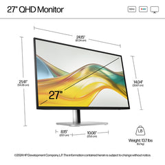 HP S5 Pro 527pq Refurbished | 27" IPS QuadHD Monitor | 2560x1440 | HDMI/DP/VESA | 12M Garantie